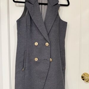 Leifsdottir Gray Double-Breasted Vest from Anthropologie